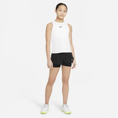 Nike Koszulka tenisowa bez rękawów dla dużych dzieci (dziewcząt) NikeCourt Dri-FIT Victory - Biel