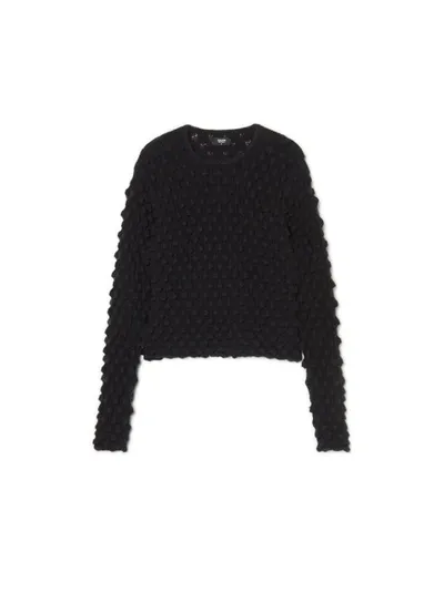 Cropp Czarny sweter o ozdobnej fakturze