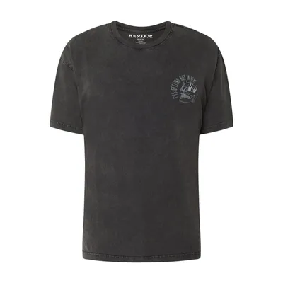 Review REVIEW T shirt o kroju oversized z nadrukiem