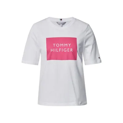 Tommy Hilfiger Tommy Hilfiger T-shirt z czystej bawełny ekologicznej z nadrukiem z logo