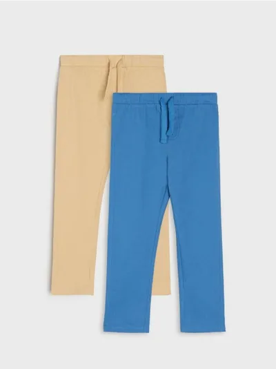Sinsay Zestaw dwóch par spodni wykonanych z miękkiej, bawełnianej dzianiny z domieszką elastycznych włókien, - beżowy