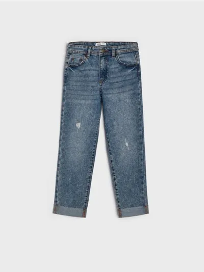 Sinsay Spodnie jeansowe wykonane z bawełnianej tkaniny z dodatkiem elastycznych włókien. - Inny