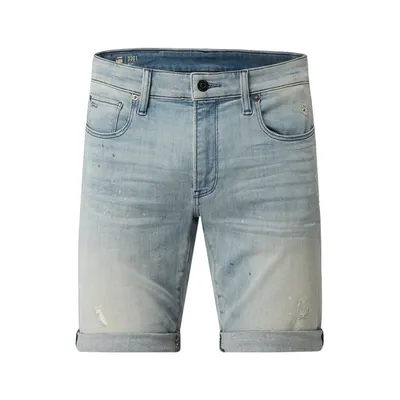 G-Star Raw G-Star Raw Szorty jeansowe o kroju slim fit z przetarciami model ‘3301’