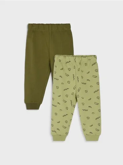 Sinsay Komplet dwóch par bawełnianych spodni dresowych. - zielony