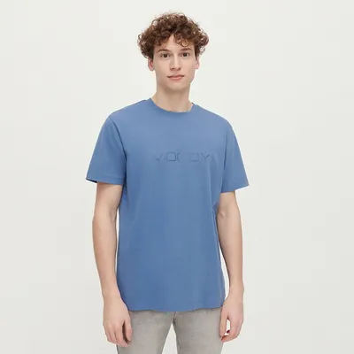 House Luźna koszulka z nadrukiem Moody niebieska - Niebieski