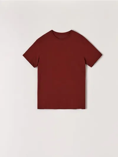 Sinsay Koszulka basic uszyta w 100% z bawełny. - czerwony