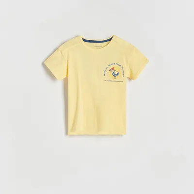 Reserved T-shirt z aplikacją - Żółty