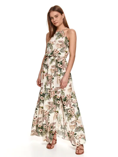 Top Secret Długa sukienka w kwiaty, z dekoltem typu halter