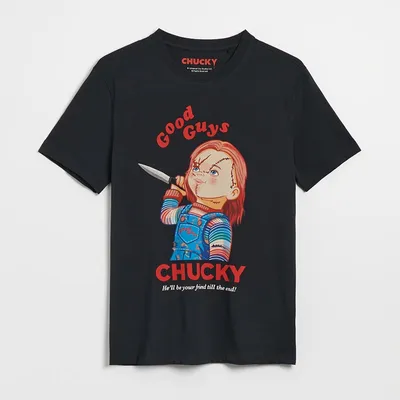 House Koszulka z nadrukiem Chucky czarna - Czarny