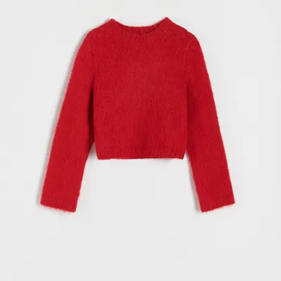 Reserved Gładki sweter - Czerwony