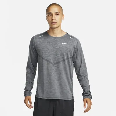 Nike Męska koszulka z długim rękawem do biegania Nike Dri-FIT ADV TechKnit Ultra - Czerń