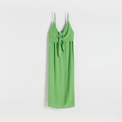 Reserved Sukienka midi z wiskozy - Zielony