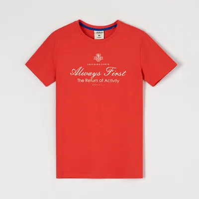 Sinsay Koszulka z nadrukiem - Pomarańczowy