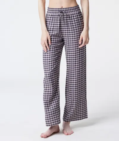 Etam Hena Pantalon De Pyjama À Carreaux - Szary
