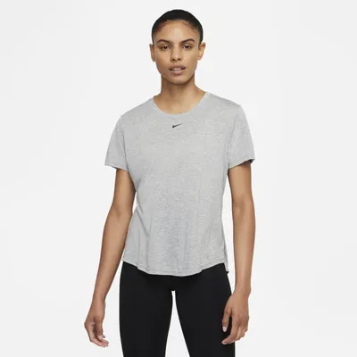 Nike Damska koszulka z krótkim rękawem o standardowym kroju Nike Dri-FIT One - Szary