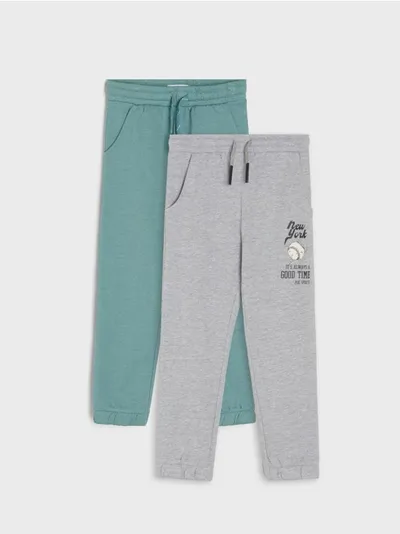 Sinsay Zestaw dwóch par bawełnianych spodni dresowych o kroju jogger. - szary