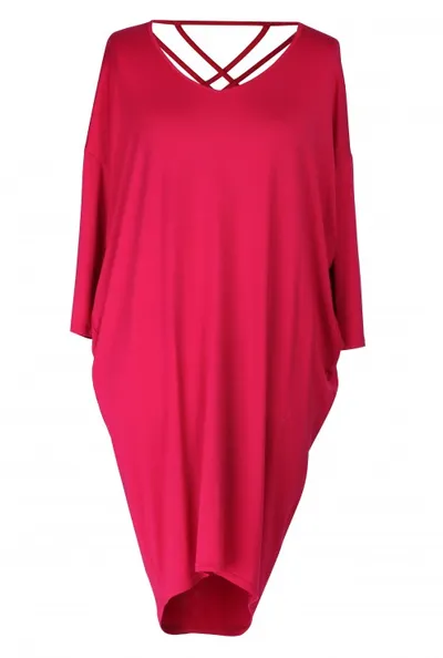 XL-ka Sukienka z paseczkami na plecach ESTHER - kolor różowy