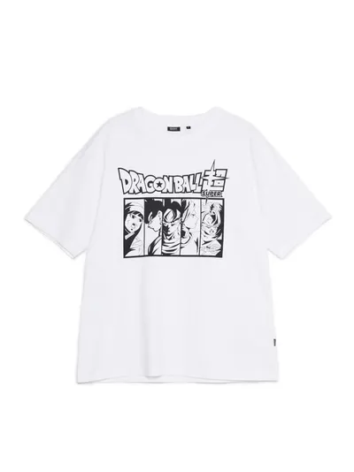 Cropp Biała koszulka z nadrukiem Dragon Ball Z