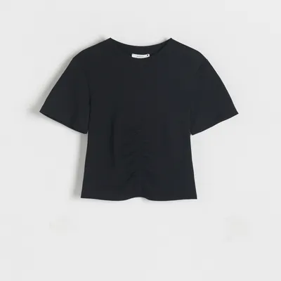 Reserved Bawełniana bluzka - Czarny