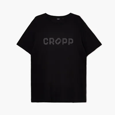 Cropp T-shirt z nadrukiem tekstowym CROPP - Czarny