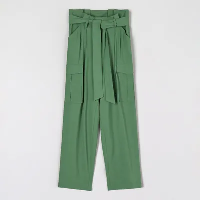 Sinsay Spodnie z paskiem - Zielony