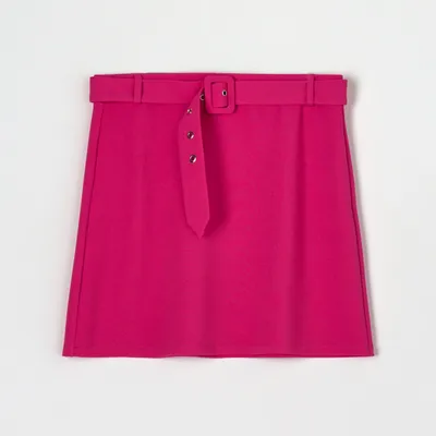 Sinsay Spódnica mini z paskiem - Różowy