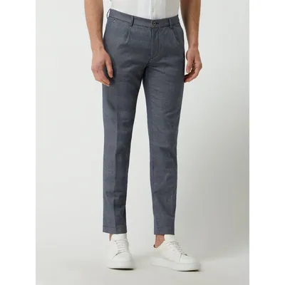 Gardeur Gardeur Spodnie o kroju slim fit ze wzorem w kratę glencheck model ‘Sergio’