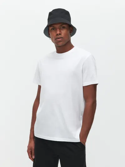 Reserved Bawełniany t-shirt basic - Biały