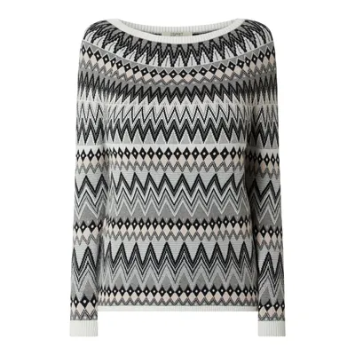 Esprit Esprit Sweter z norweskim wzorem z bawełny ekologicznej