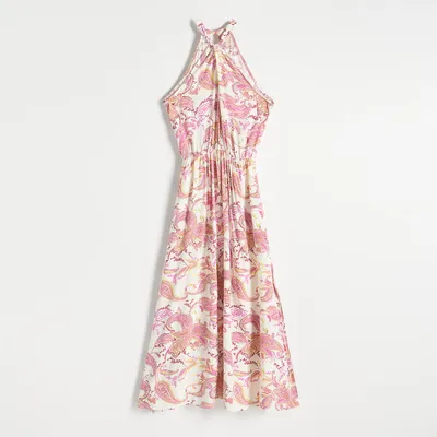 Reserved Sukienka maxi z wiskozy - Różowy