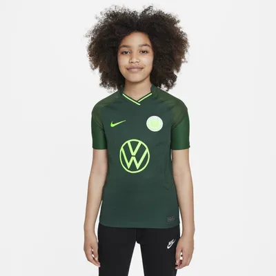 Nike Koszulka piłkarska dla dużych dzieci VfL Wolfsburg 2021/22 Stadium (wersja wyjazdowa) - Zieleń