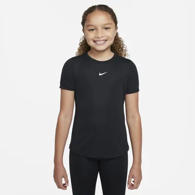 Nike Koszulka z krótkim rękawem dla dużych dzieci (dziewcząt) Nike Dri-FIT One - Czerń