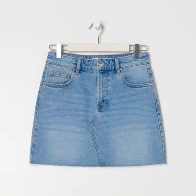 Sinsay Jeansowa spódnica mini - Niebieski