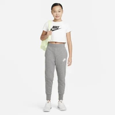 Nike Spodnie z dzianiny dla dużych dzieci (dziewcząt) Nike Sportswear Club - Szary