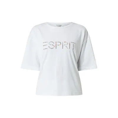 Esprit Esprit T-shirt o kroju pudełkowym z logo
