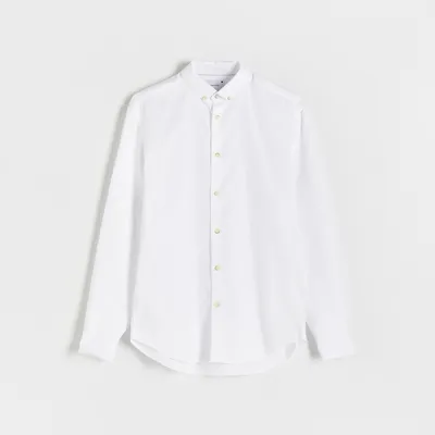 Reserved Bawełniana koszula regular fit - Biały