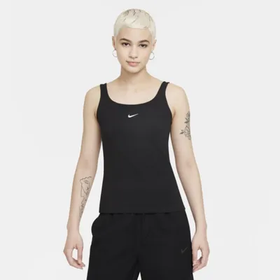 Nike Damska koszulka bez rękawów na cienkich ramiączkach Nike Sportswear Essential - Czerń