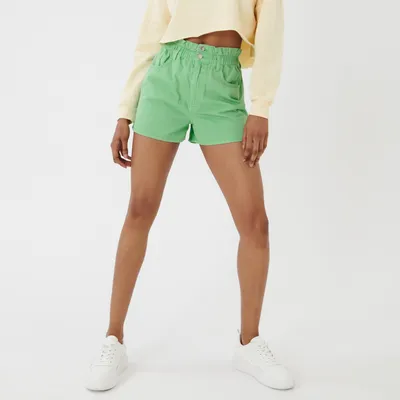 Sinsay Szorty jeansowe high waist - Zielony