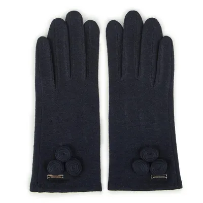 Wittchen Damskie rękawiczki wełniane z okrągłymi ozdobami