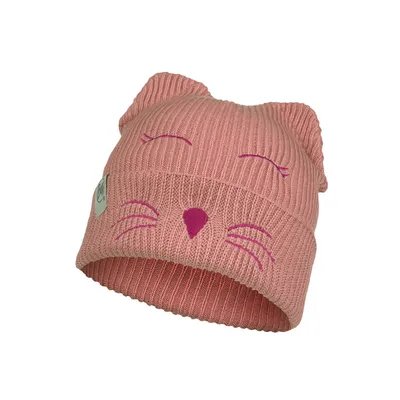 Dziecięca czapka zimowa BUFF KNITTED HAT FUNN CAT SWEET - różowa