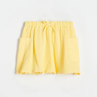 Reserved Spódnica z kieszeniami - Żółty