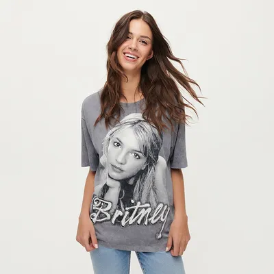 House Luźna koszulka Britney Spears szara - Szary