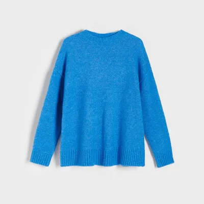 Reserved Sweter z domieszką wełny - Niebieski