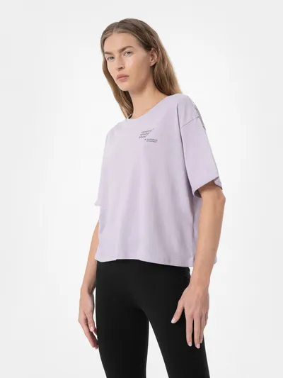 4F T-shirt oversize z nadrukiem damski