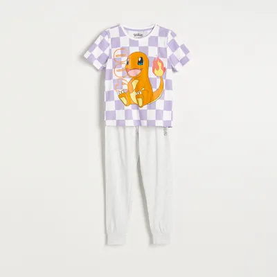 Reserved Bawełniana piżama Pokémon - Jasny szary
