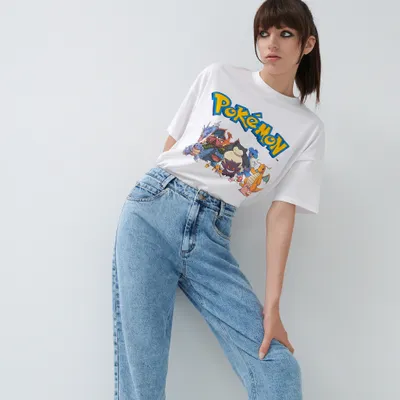 House Krótka koszulka z nadrukiem Pokémon - Biały