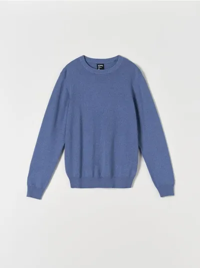 Sinsay Sweter o regularnym kroju uszyty w 100% z bawełny. - niebieski