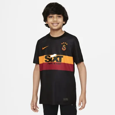 Nike Koszulka piłkarska z krótkim rękawem dla dużych dzieci Nike Dri-FIT Galatasaray (wersja wyjazdowa) - Czerń