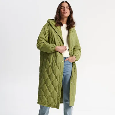 Sinsay Płaszcz pikowany - Zielony