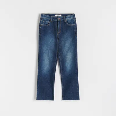 Reserved Jeansy kick flare - Granatowy